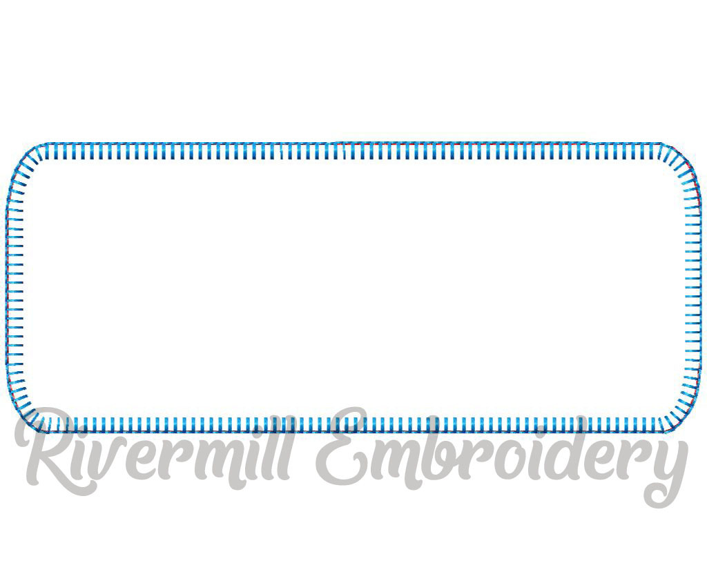 Blanket Stitch Applique Rectangle Name Frame Machine Embroidery Design Rivermill Embroidery